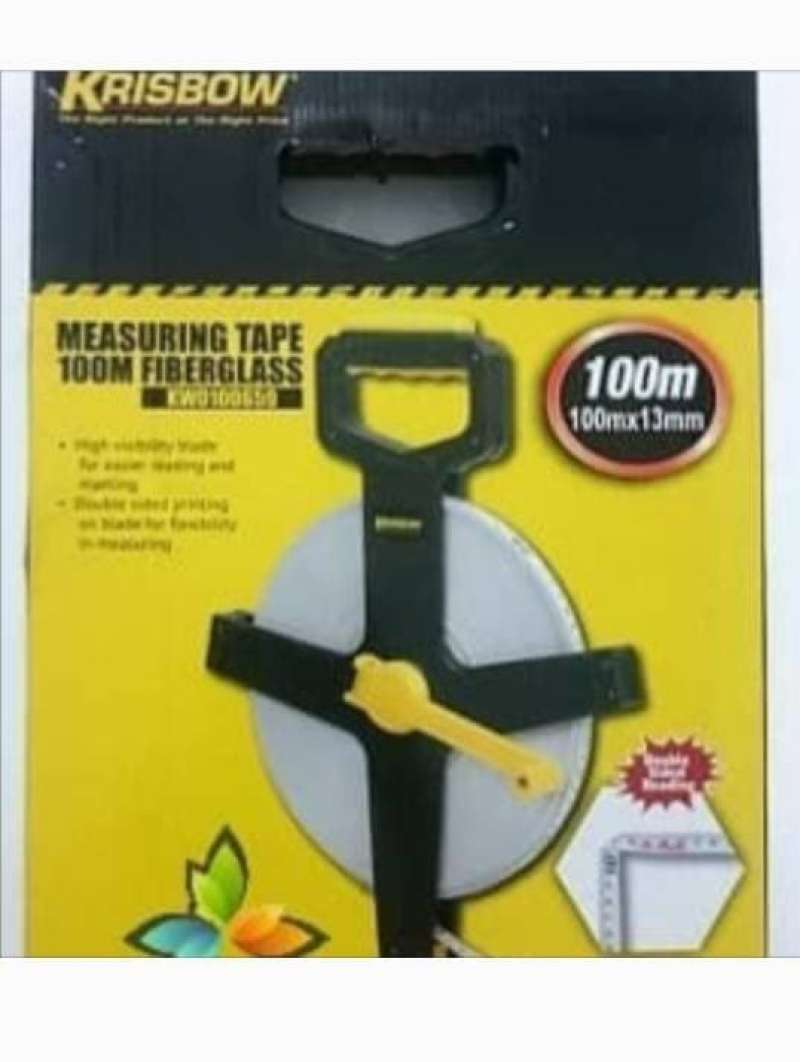 Jual Krisbow Meteran Gulung 100m Measuring Tape 100 Meter Fiberglass di