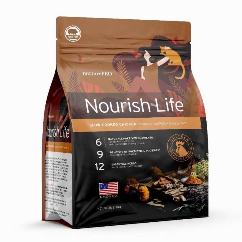 Jual NOURISH LIFE Chicken Formula for Mature Cat 7+ 4lb./1,8kg. Cat