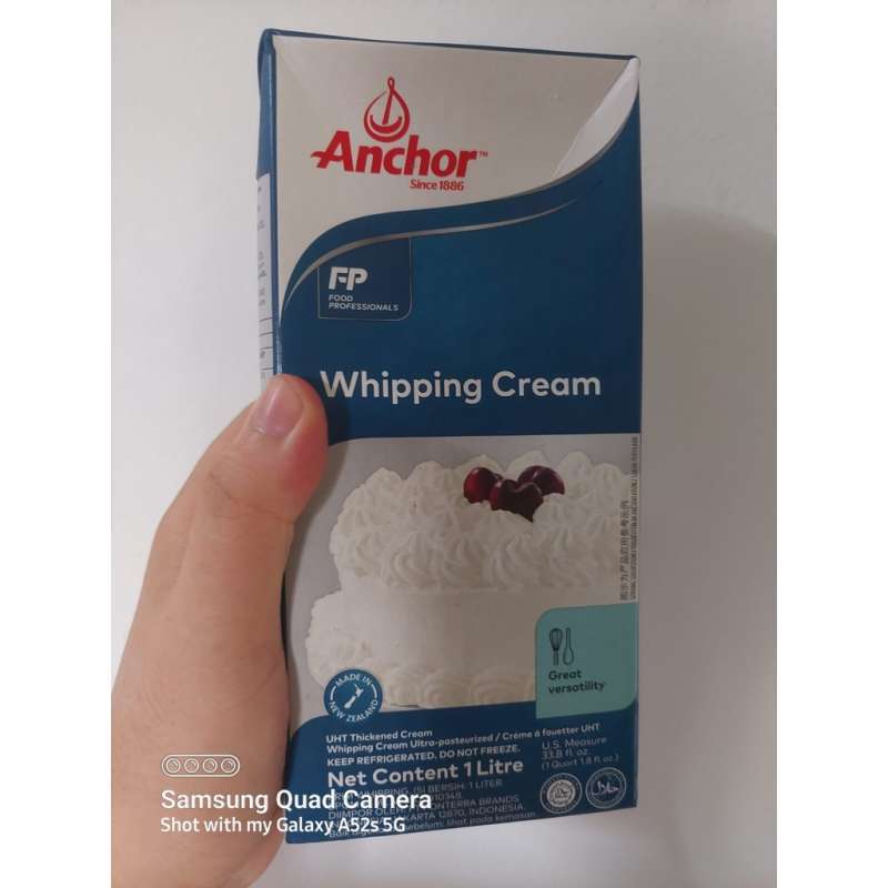 Jual Anchor Whipping Cream 1liter UHT Cream Krim Halal Bahan Baking Campuran Dekorasi Kue Cake