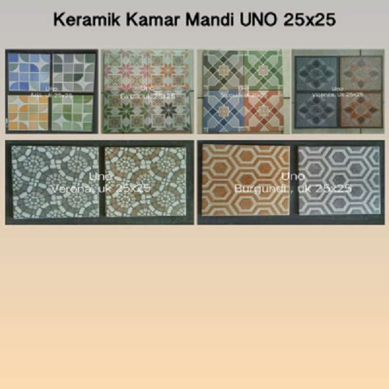 Jual KERAMIK LANTAI KAMAR MANDI UNO 25 X 25 di Seller Permata material