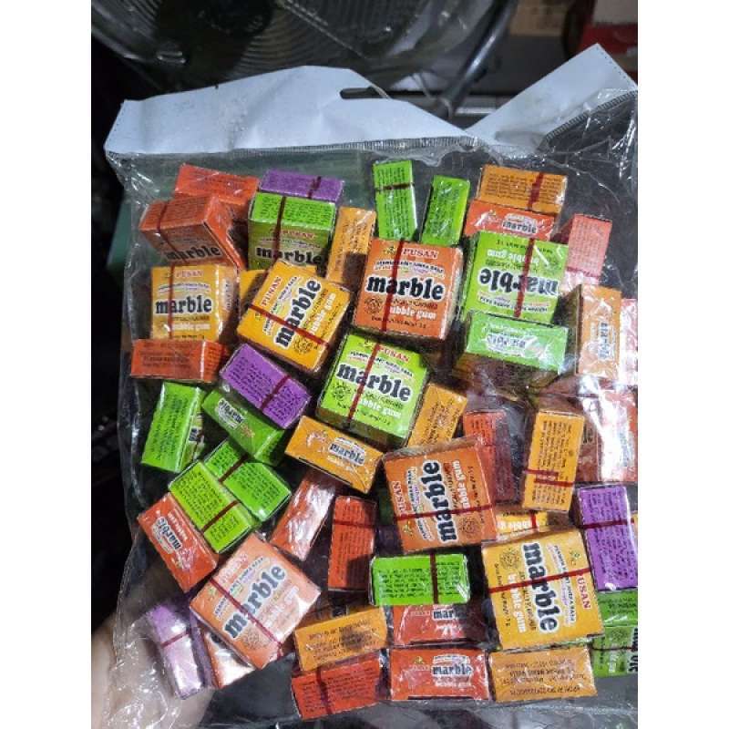 Jual pusan marble gum permen karet aneka rasa pusan marble gum isi