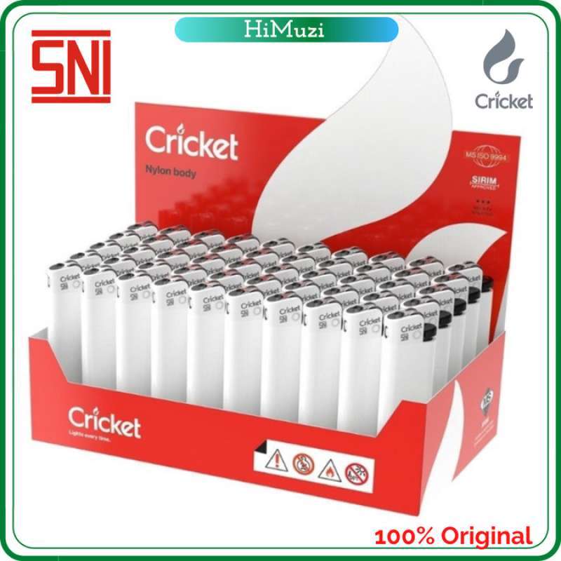 Jual Cricket Korek Api Classic PUTIH Polos Pemantik Mekanik Box (50 Pcs ...