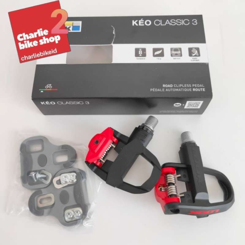 Pedali Da Corsa E Trekking Con Tacchette Look Keo 3 Fori In Carbonio - Incluso Clip Per Pantaloni, Grigio 4,5
