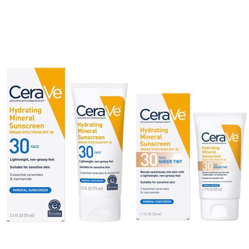 Jual Cerave Mineral Sunscreen Sun Screen Spf30 Clear Sheer Tint Tabir