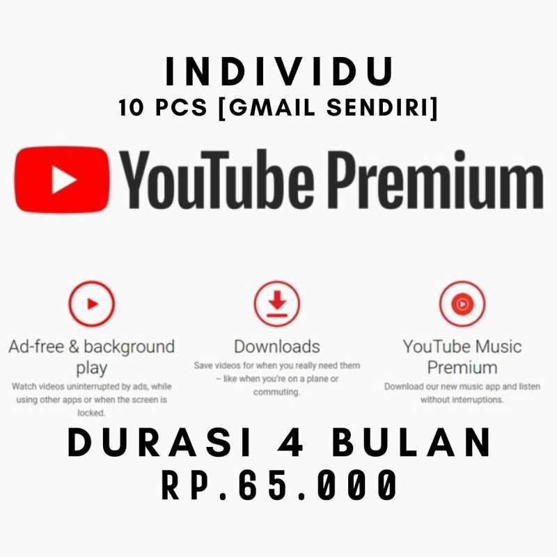 Promo YouTube Premium [Gmail Sendiri] Diskon 8 di Seller AiStore415