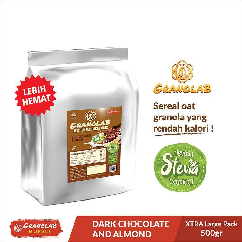 Promo Granolab Muesli Dark Chocolate Almond Granola 500gr Sereal