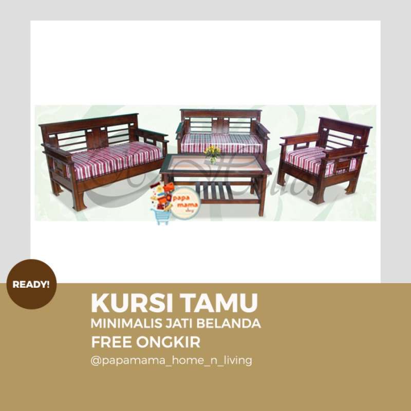 Jual Sofa Tamu Kayu Jati FullSet Tipe Minimalis Jati Belanda Medan di