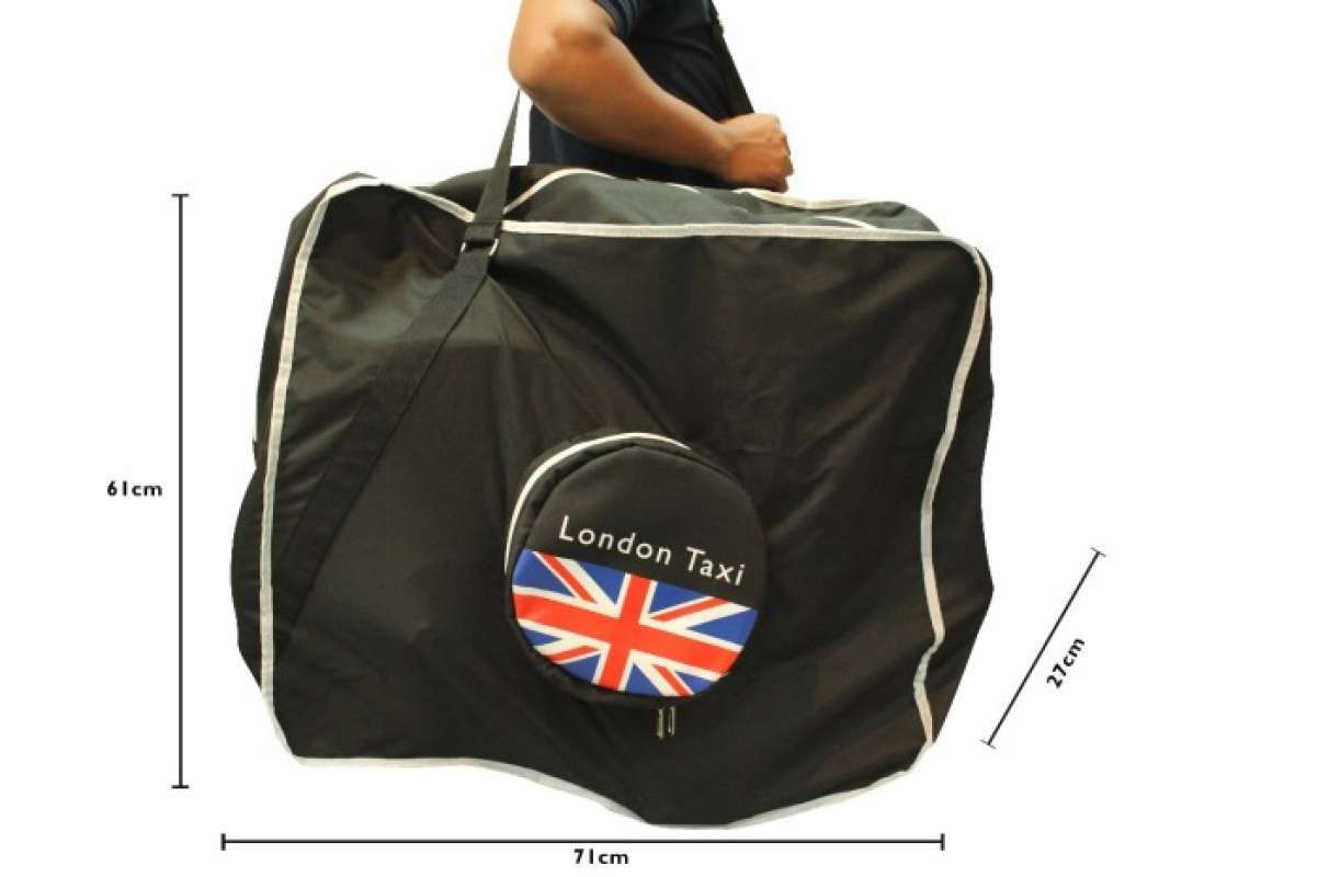 Handy Foldable Shopping Bag – London Icons Theme (London Bus Design), Reusable & Portable