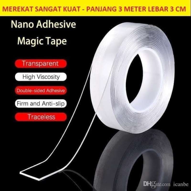 Promo Nano Magic Tape Double Tape Transparan Double Tape Bening Panjang