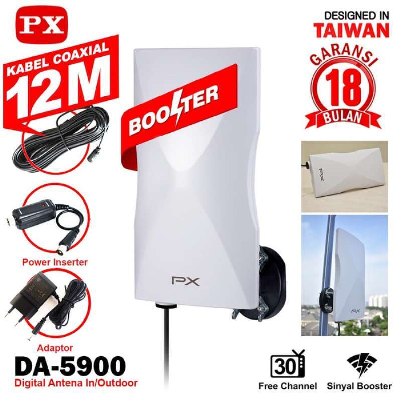 Jual Antena TV Digital Analog PX DA 5900 Kabel 12M Booster