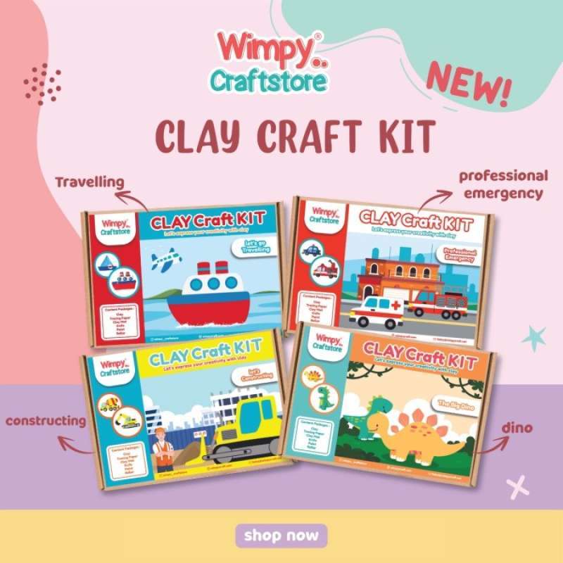 Promo Wimpy Clay Craft Kit 2D Paper Clay Art Set Paket Kerajinan