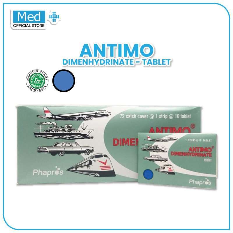 Jual Med+ Antimo 1 Strip Isi 10 Tablet / Mual / Muntah / Pusing / Mabuk ...