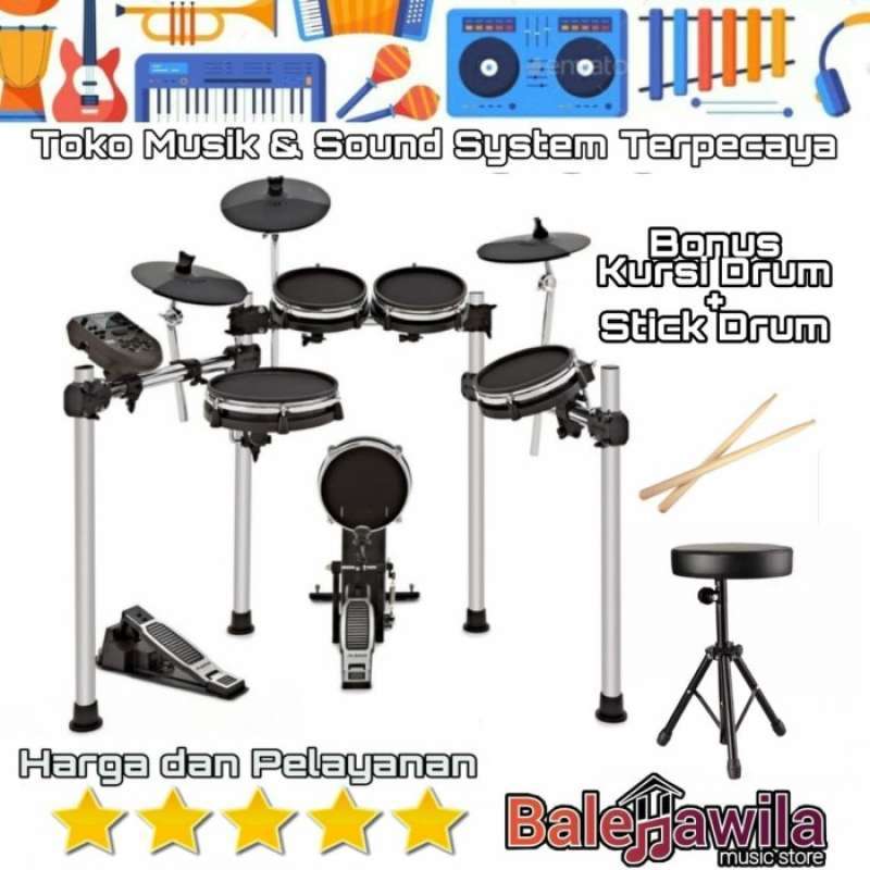 Promo Drum Elektrik Kit Set Alesis Surge Mesh Kit (+bonus) Original