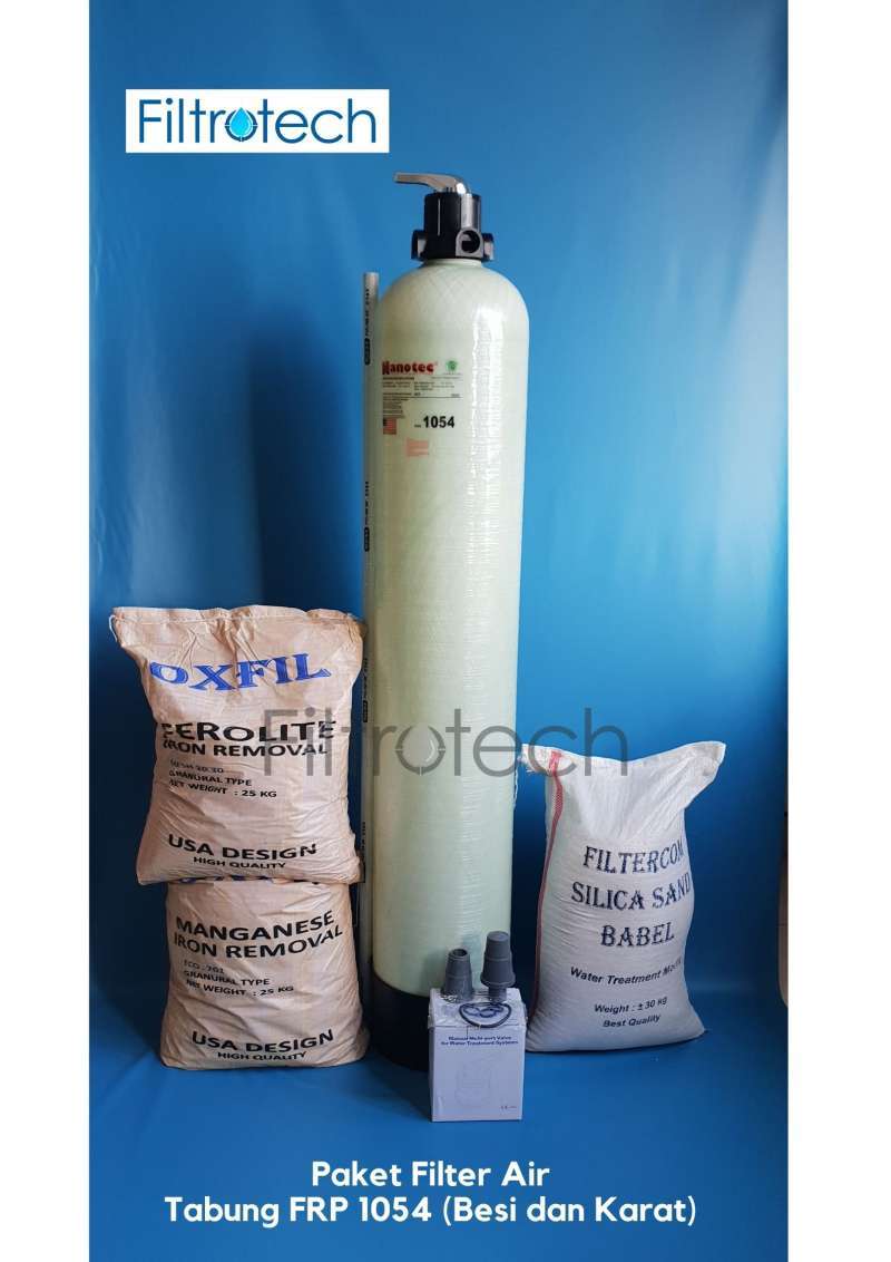 Jual Paket Filter Tabung FRP 1054 Air Sumur 1 (Besi dan Karat) di