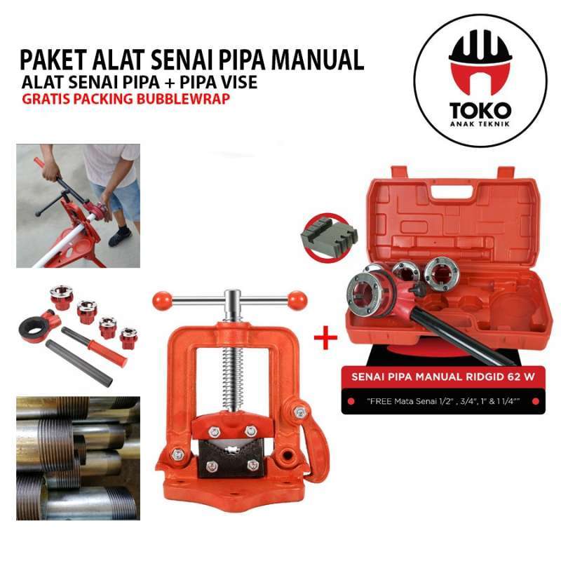 Jual Paket Senai Pipa Manual + Pipe Vise 3 / Alat Pembuat Drat Ulir