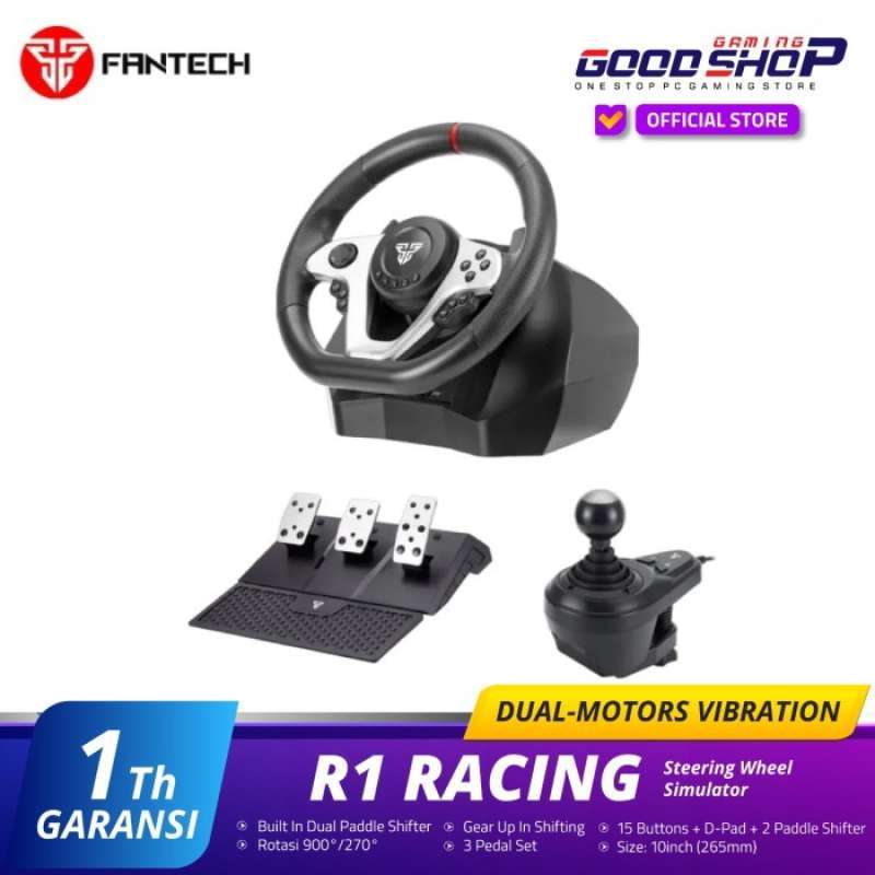 Promo Fantech R1 Racing Steering Wheel Simulator For PS4 PC XBOX Diskon