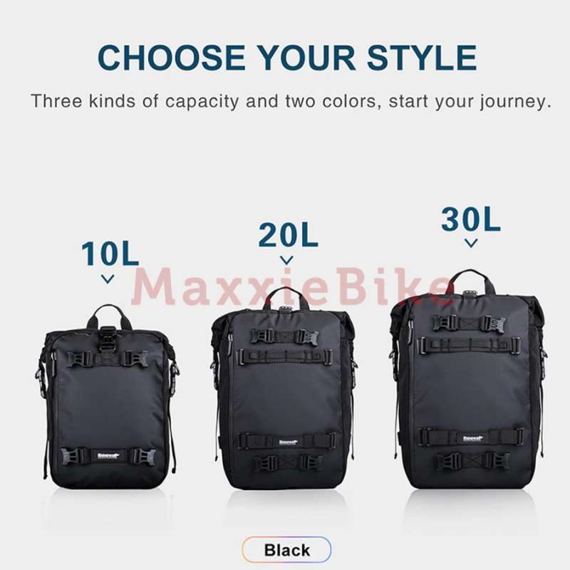 Rhinowalk Motorcycle Motocross Rear Seat Bag 10L 20L 30L Waterproof Luggage Pack - Foto 5