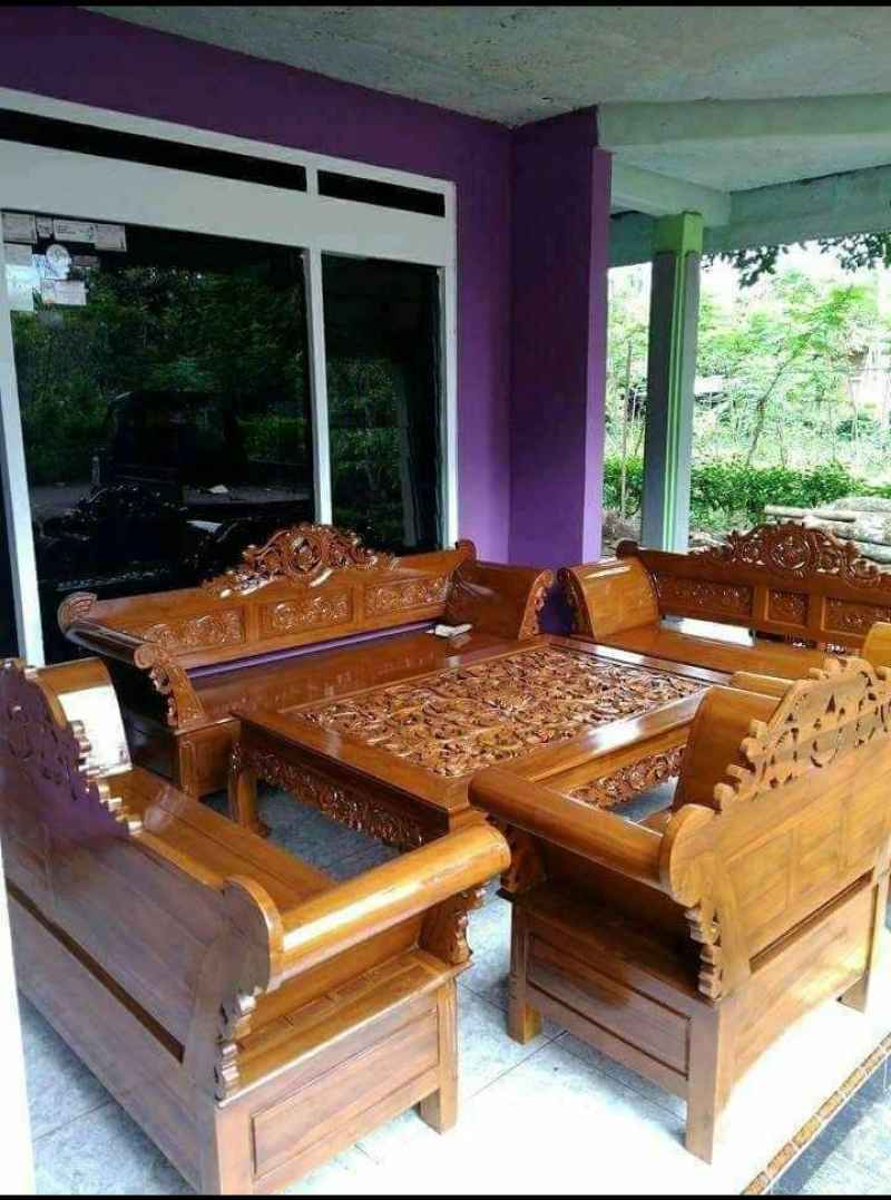 Jual meja kursi tamu kayu jati jepara mebel minimalis di Seller Megumi