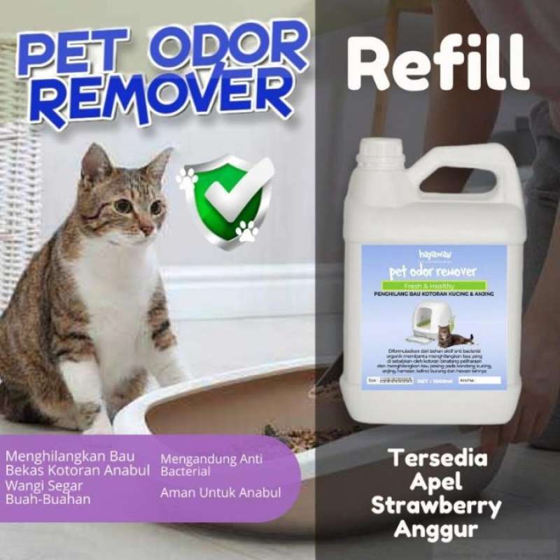 Promo Refill 1 Liter Penghilang Bau Kotoran Hewan Pesing Kandang Kucing