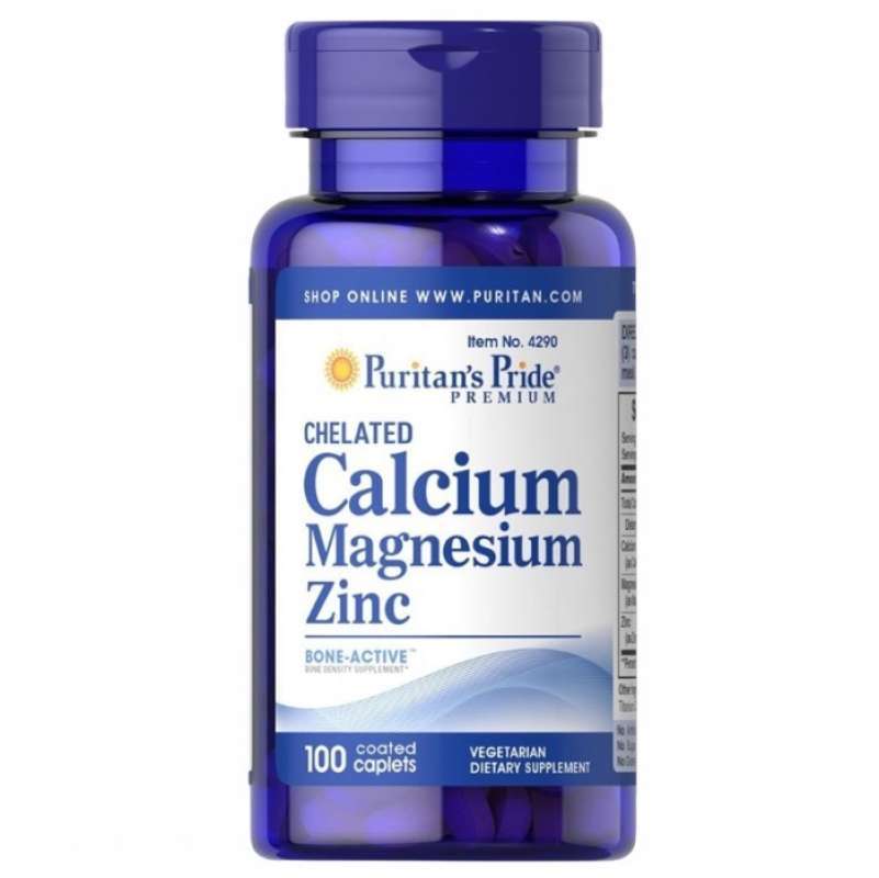 Promo Puritans Pride Chelated Calcium Magnesium Zinc 100 Kaplet Puritan ...