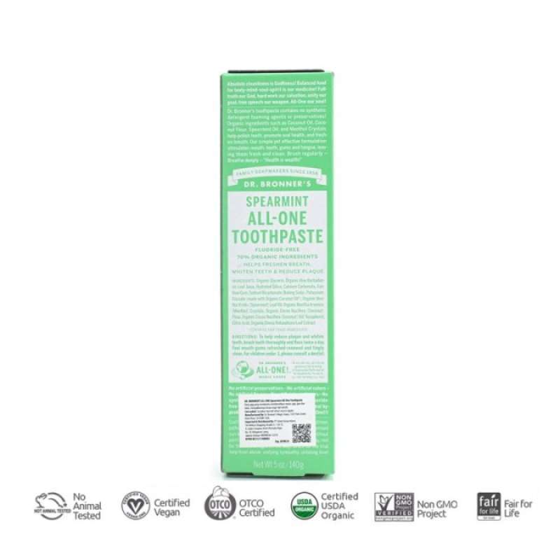 Jual Dr. Bronner's All-one Toothpaste Spearmint 140 Gr Pasta Gigi ...