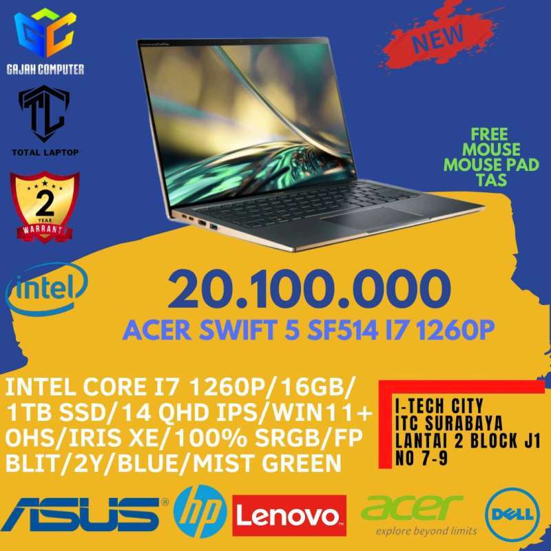 Jual ACER SWIFT 5 SF514 I7 1260P Di Seller Gajah computer Kapasan jual-acer-swift-5-sf514-i7-1260p-di-seller-gajah-computer-kapasan