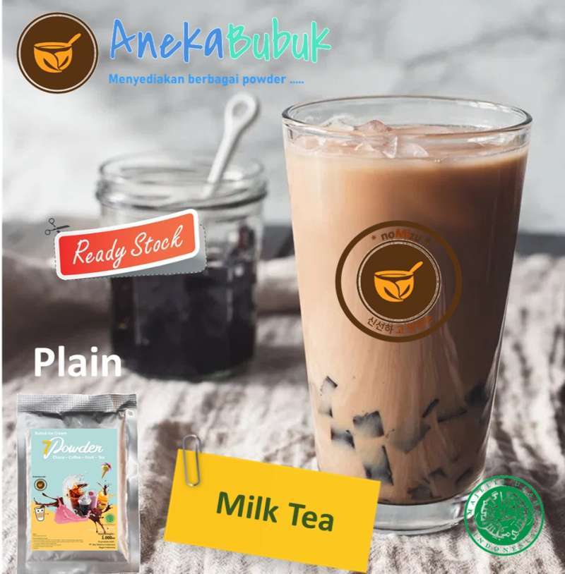 Jual Bubuk Minuman PLAIN Milk Tea 1kg Serbuk Milk Tea Tanpa Gula
