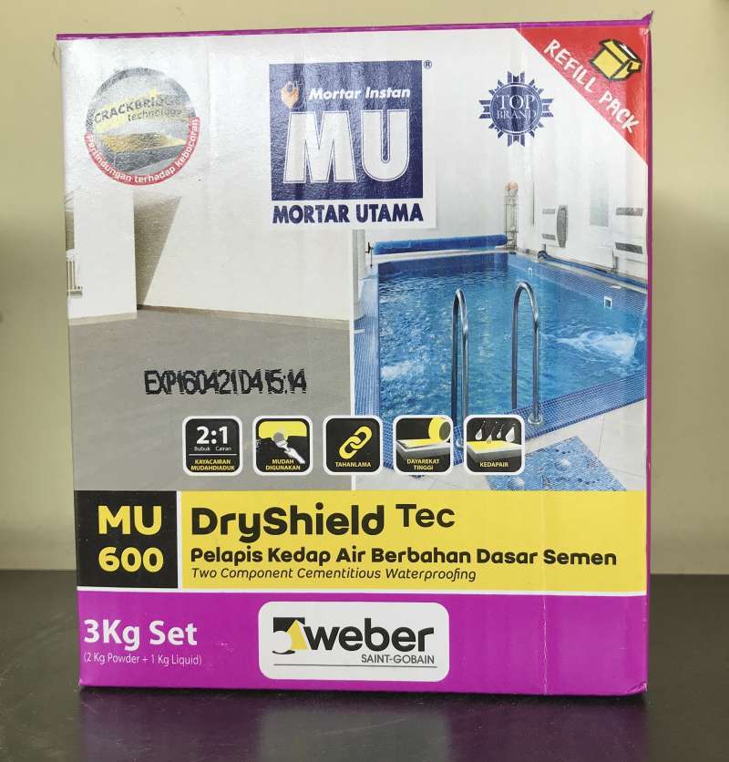 Jual Mortar Utama Weber MU 600 Dry Shield Pelapis Anti Bocor 3 kg di ...