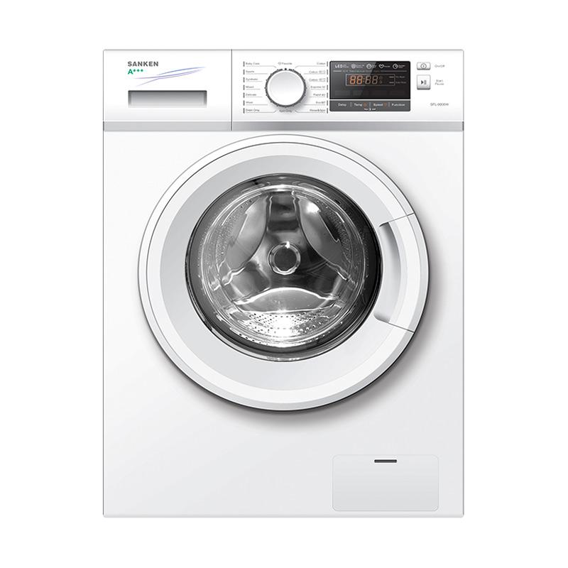 Jual Sanken SFL-9000W Mesin cuci - Putih [Front Loading/8 Kg] - Putih