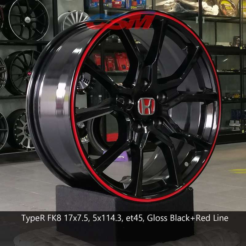 Fk8 Tyre R Line Promo Type R Fk8 R17x7,5 Et45 Gloss Black + Red Line Diskon 12% Di ...