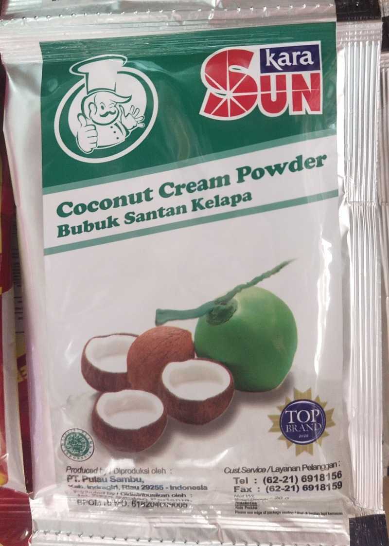 Promo SUN KARA coconut cream powder ( santan kelapa bubuk) 60 sachet