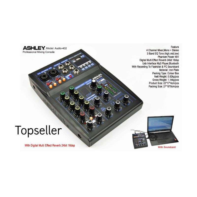 Promo Mixer Ashley Audio 402 Original Bluetooth USB Interface Diskon