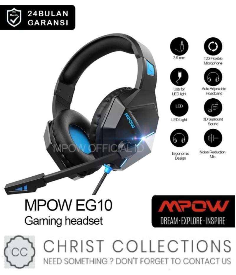Jual MPOW HEADSET GAMING HEADPHONE WIRED 35MM + MIC NOISE REDUCTION