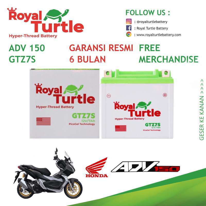 Jual Aki Motor Honda Adv Avdenture 150 Royal Turtle Gtz7s Accu Kering