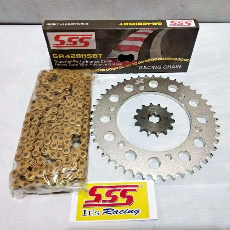 Jual Gear Set SSS Yamaha YZF R15 V3 rantai Gold HSBT 428 di Seller wj