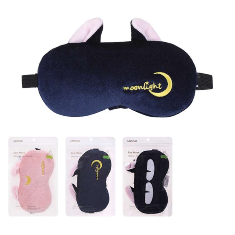 Jual Miniso Official Masker Mata Telinga Kucing Lucu Penutup Mata Tidur Motif Sleep Eye Mask