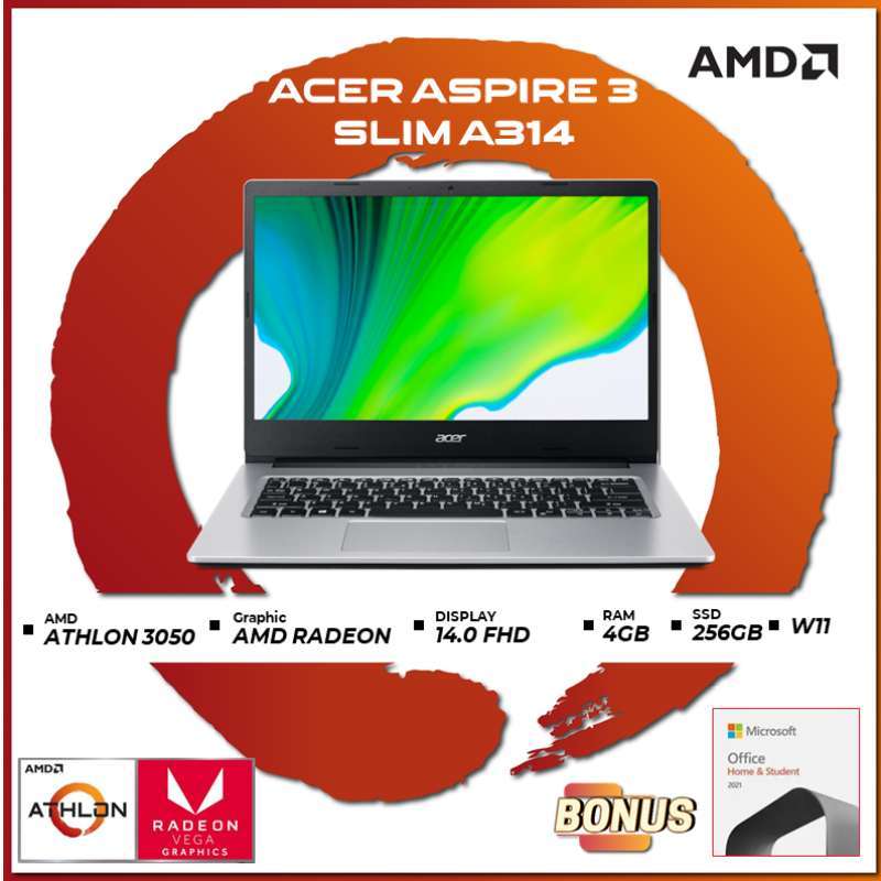 Jual ACER ASPIRE 3 SLIM A314 22 R430 - ATHLON SILVER 3050 4GB 256SSD ...
