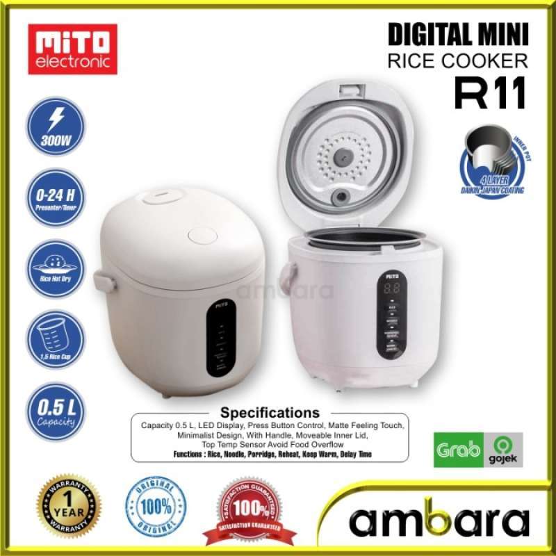 Jual Mito Rice Cooker Mini R11 Digital Kapasitas 0,5 Liter 300 Watt Di