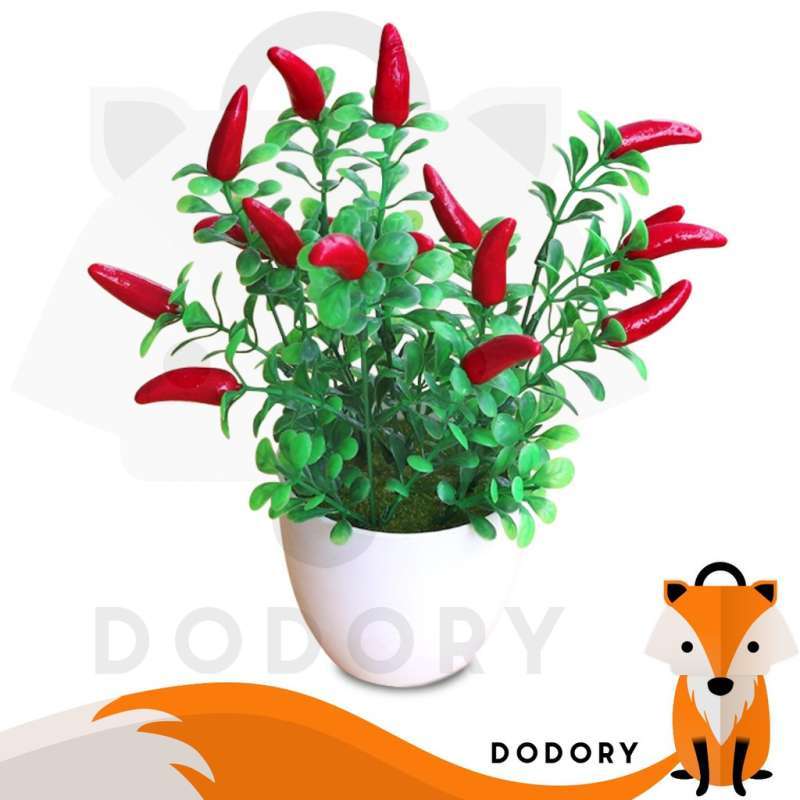 Jual Dodory Pot Tanaman Cabe Plastik Mini Bunga Cabai Hias Artifisial ...