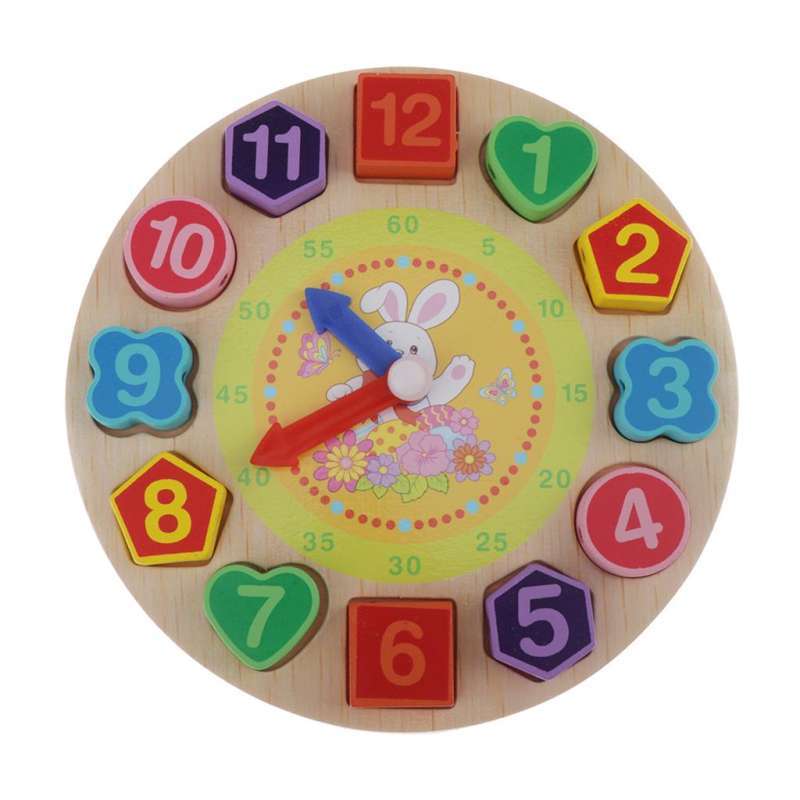 Jual Wooden Digital Clock Toy Kids Preschooler Teaching Learning Time