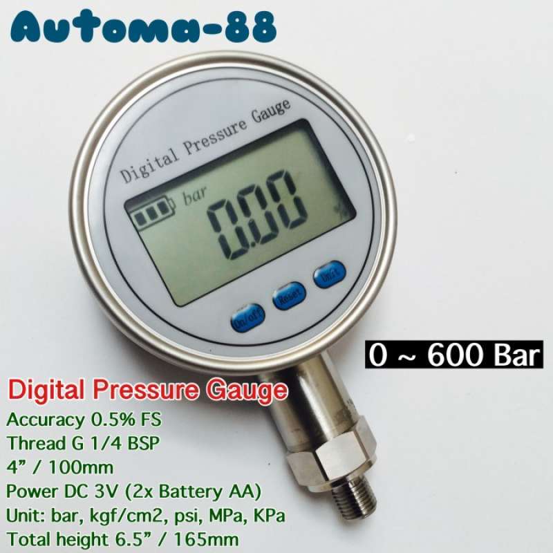 Jual Digital Hydraulic Test Pressure Gauge 60MPa 600Bar 60 MPa 600 Bar