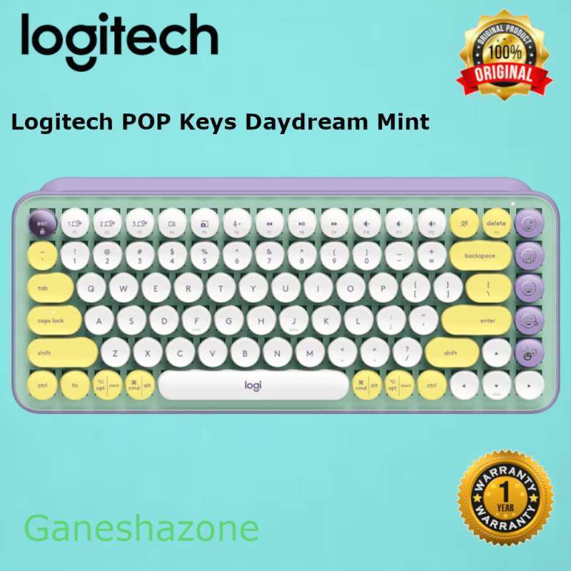 Jual Logitech POP Keys Wireless Mechanical Emoji Keyboard Daydream