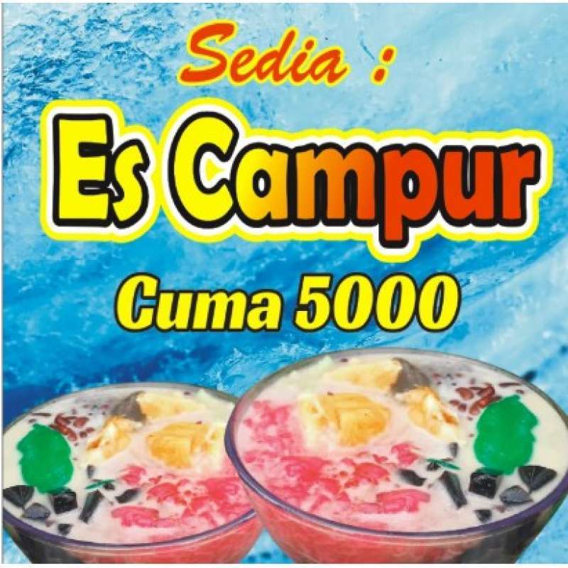 Jual Cetak Banner Sedia Es Campur 1 x 1 m Desain Gratis di Seller