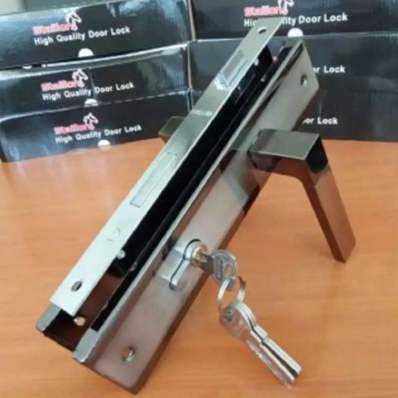Jual Handle/Kunci Pintu Rumah Model Minimalis Kotak Chrome di Seller