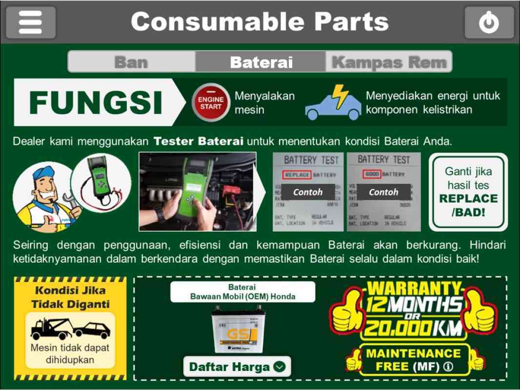 Jual Battery Aki Gs 34b19l-mf Di Seller Honda Tunas Jaya Servis & Suku