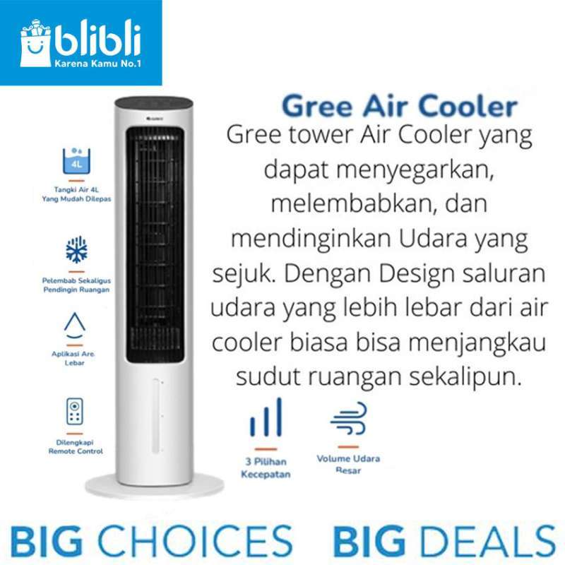 Jual Gree Tower Fan Air Cooler 4l Penyejuk Udara Air Cooler Gree Gta