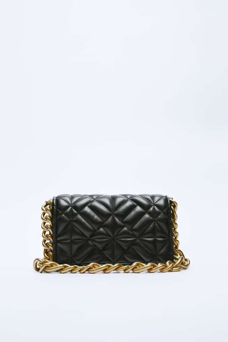 Jual ZARA ORIGINAL STORE 100 QUILTED SHOULDER BAG WITH CHAIN di