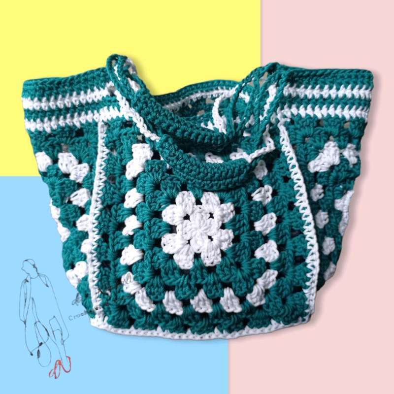 Jual Granny Square Crochet Tote Bag / Tas Rajut di Seller Dari Natalie Sindangrasa, Kota Bogor