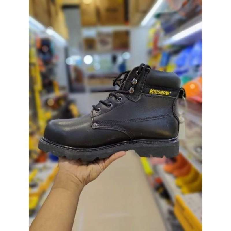 Jual Krisbow sepatu safety Vulcan 6 Inch Black & Brown safety shoes