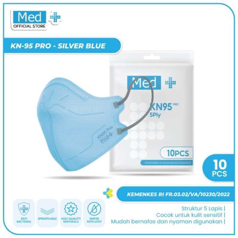 Promo Med+ Masker KN95 Pro 5ply Tebal/High Quality/WarnaWarni Isi